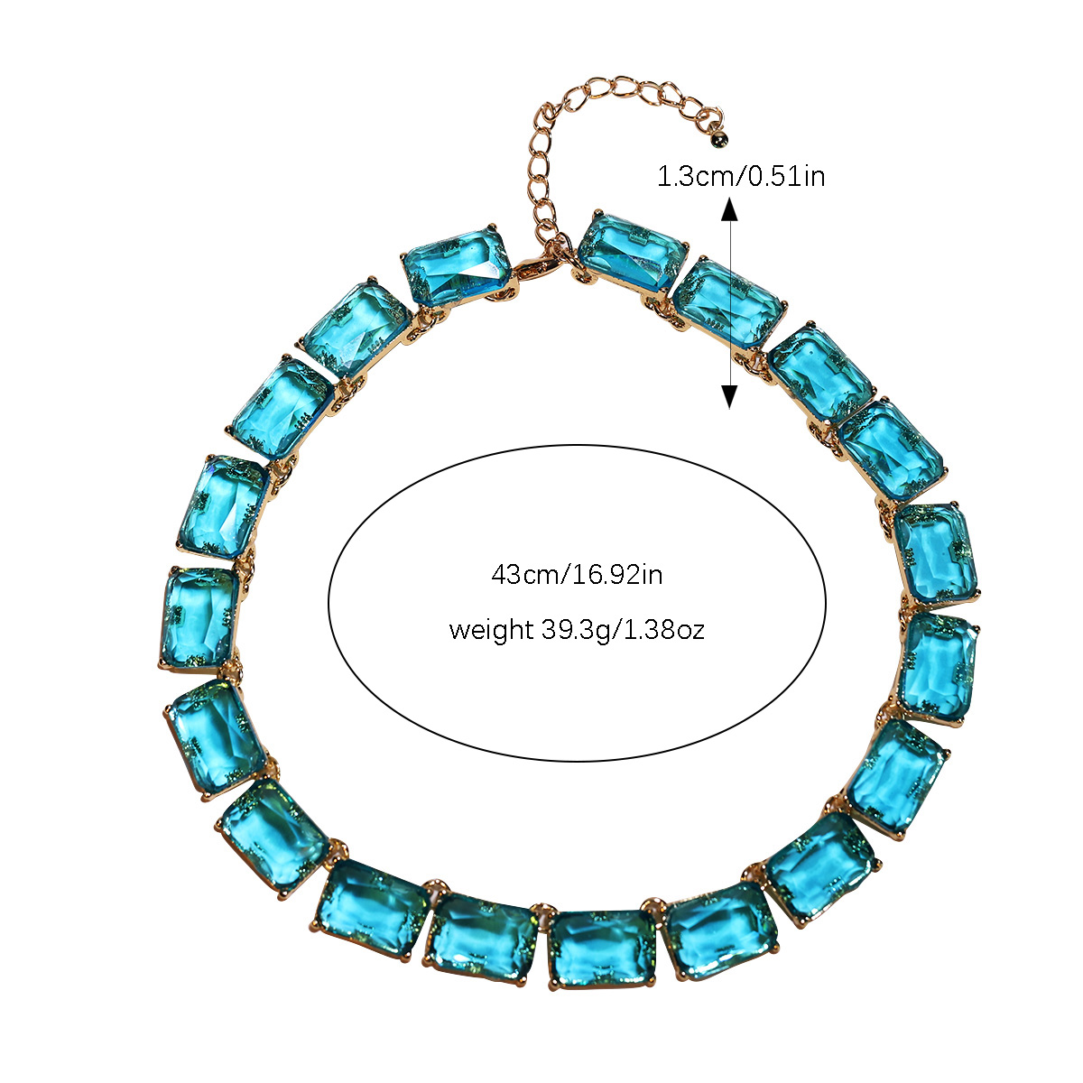Luxurious Simple Style Shiny Geometric Alloy Inlay Resin Women's Necklace display picture 9