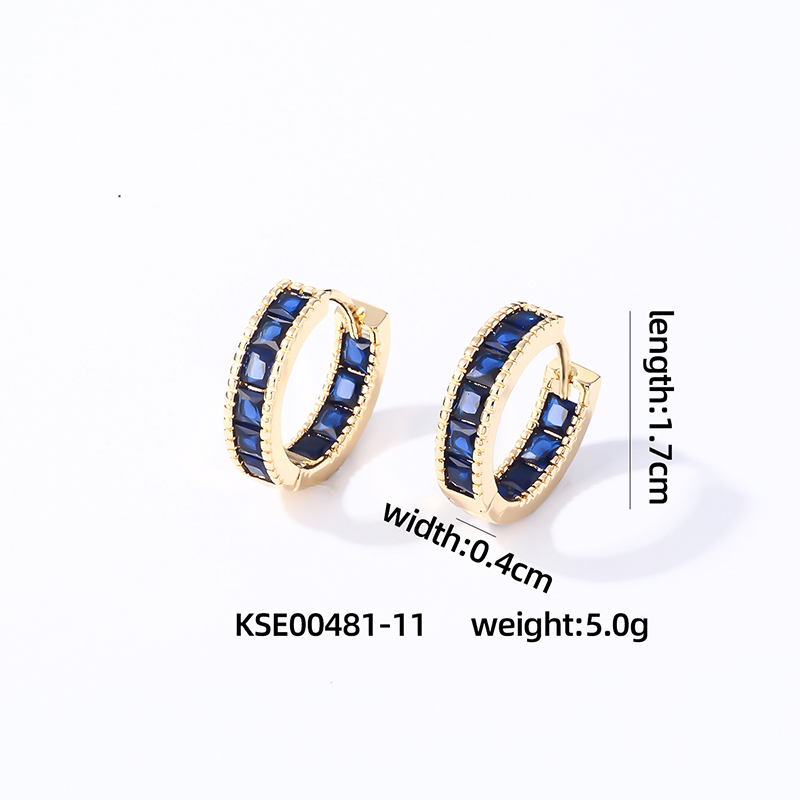 1 Pair Casual Vintage Style Simple Style Solid Color Inlay Copper Zircon Gold Plated Silver Plated Hoop Earrings display picture 13