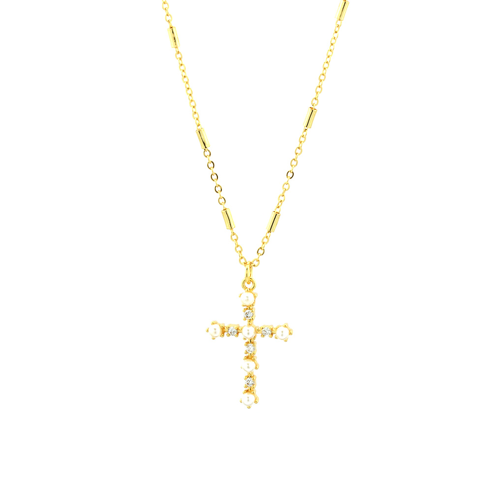 Elegant Luxurious Cross Devil's Eye Heart Shape Copper 18k Gold Plated Zircon Pendant Necklace In Bulk display picture 13