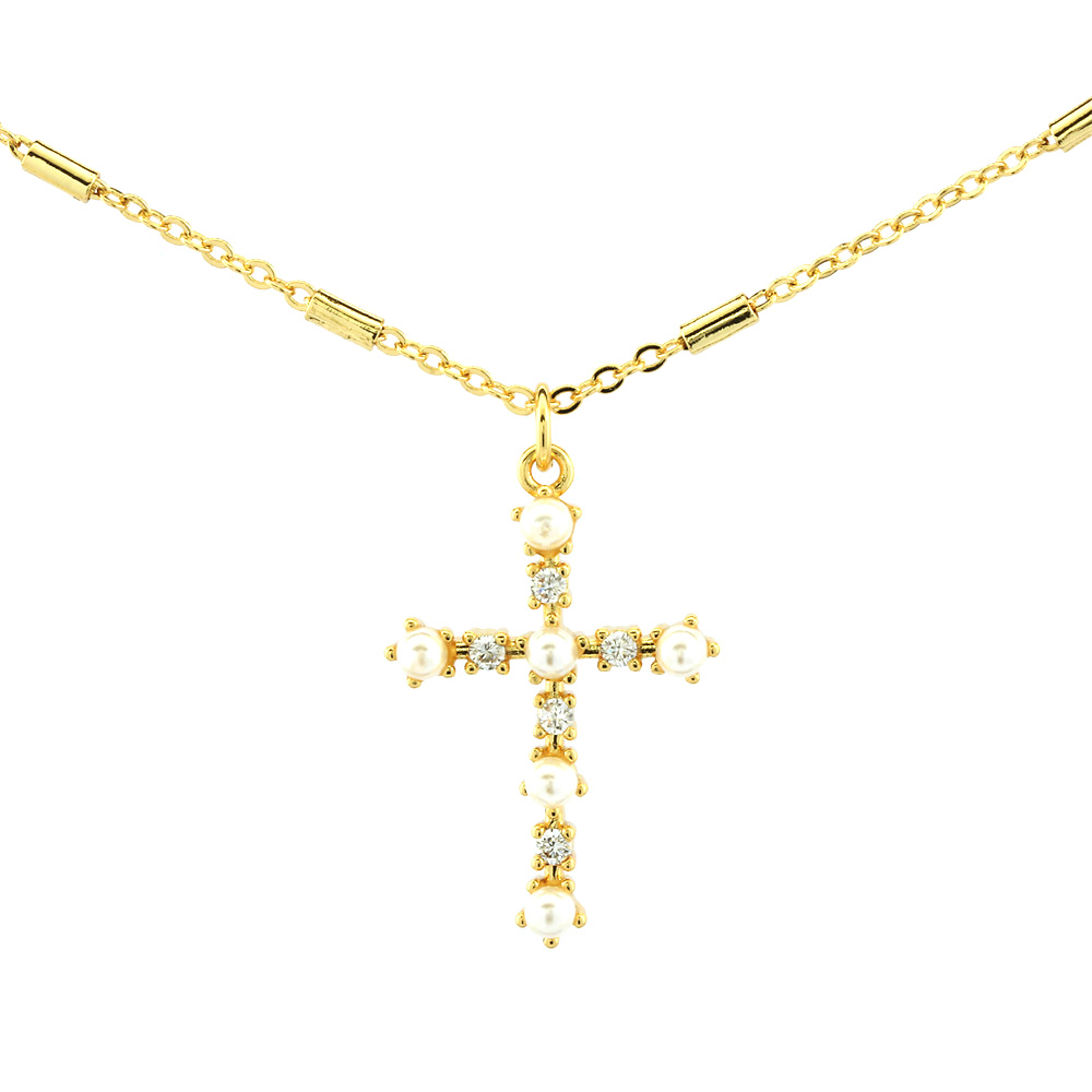 Elegant Luxurious Cross Devil's Eye Heart Shape Copper 18k Gold Plated Zircon Pendant Necklace In Bulk display picture 12