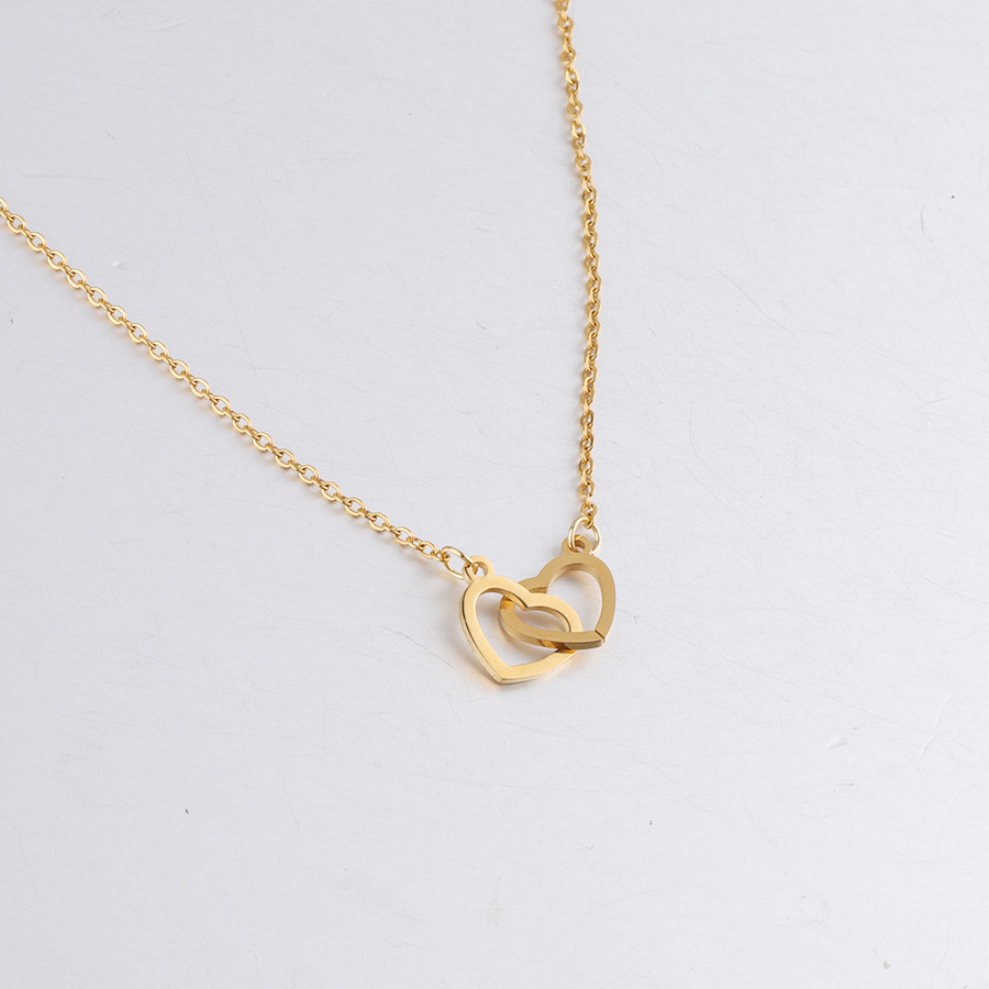Stainless Steel 18K Gold Plated Simple Style Plating Heart Shape None Pendant Necklace display picture 6