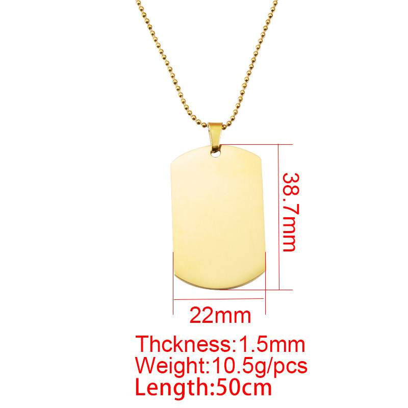 Estilo Clásico Color Sólido Acero Titanio Ninguno Chapados en oro de 18k Hombres Collar Colgante display picture 1