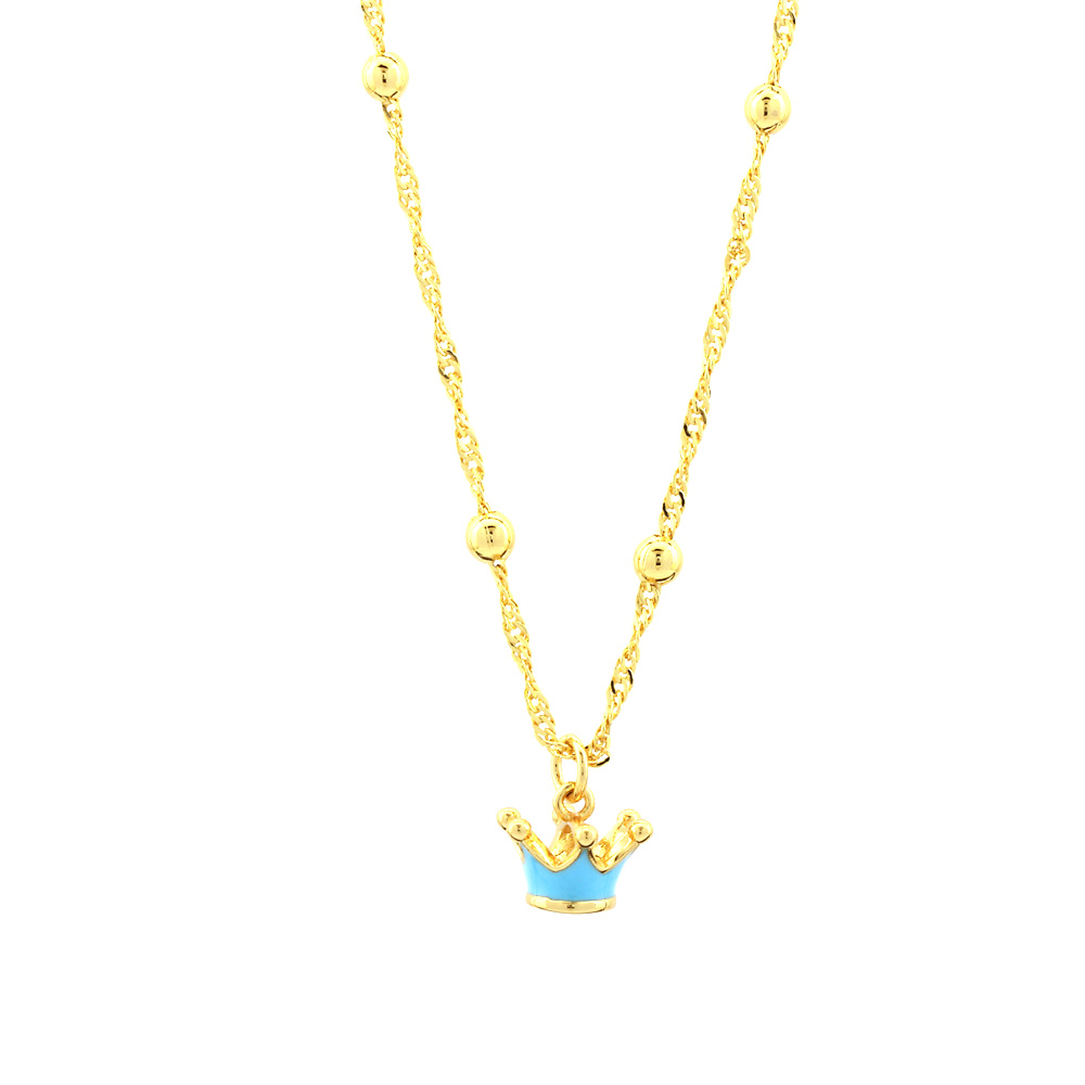 Cute Simple Style Crown Copper 18k Gold Plated Pendant Necklace In Bulk display picture 7