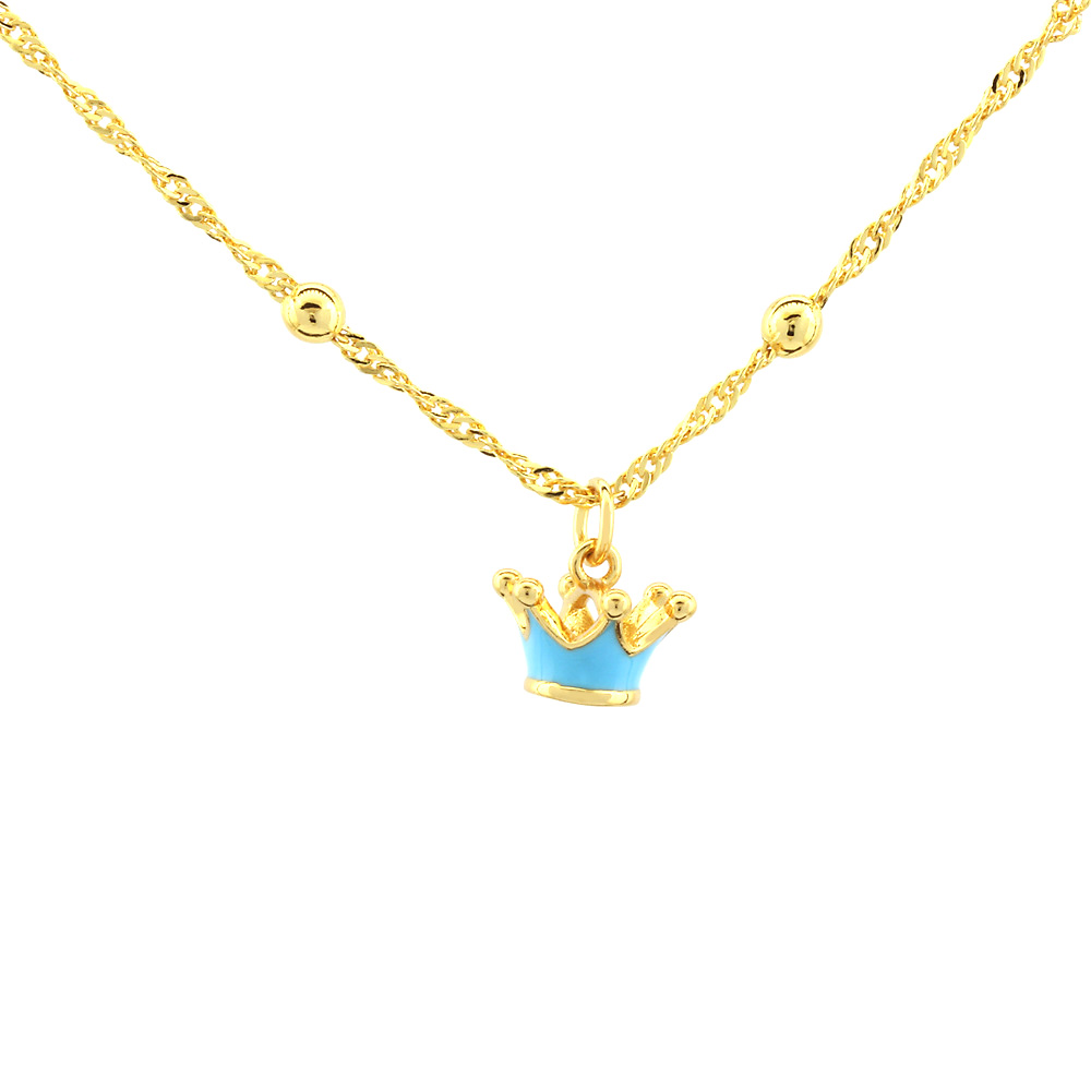 Cute Simple Style Crown Copper 18k Gold Plated Pendant Necklace In Bulk display picture 8