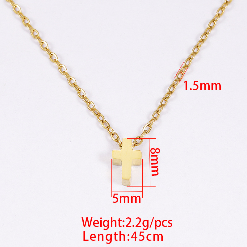 Stainless Steel 18K Gold Plated Basic Classic Style Plating Cross None Pendant Necklace display picture 1
