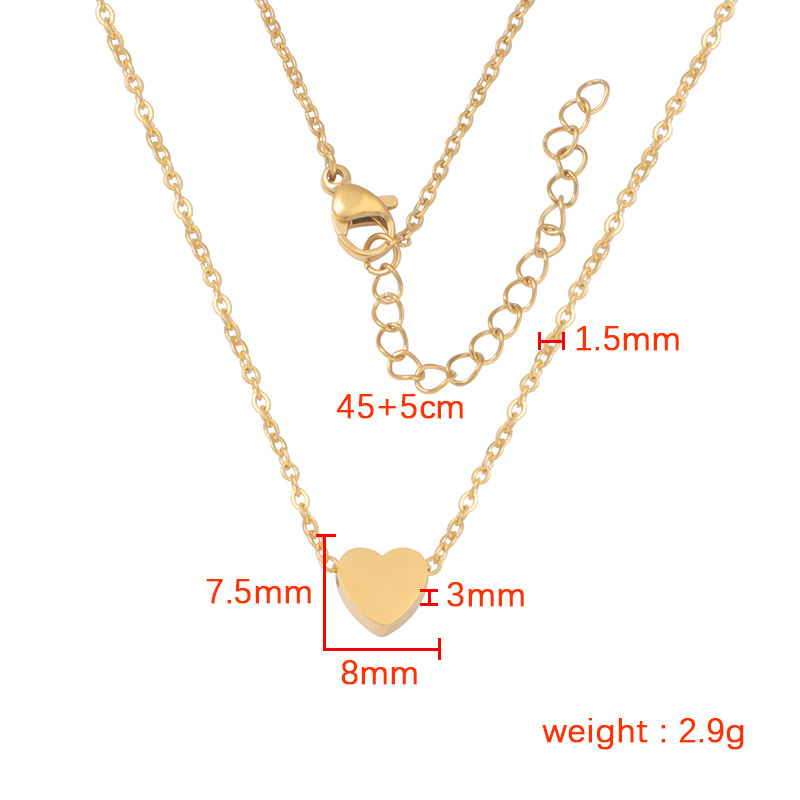 Stainless Steel 18K Gold Plated Lady Simple Style Star Moon Heart Shape None Pendant Necklace display picture 3