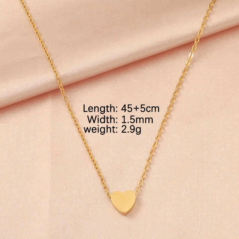 Stainless Steel 18K Gold Plated Lady Simple Style Star Moon Heart Shape None Pendant Necklace display picture 23