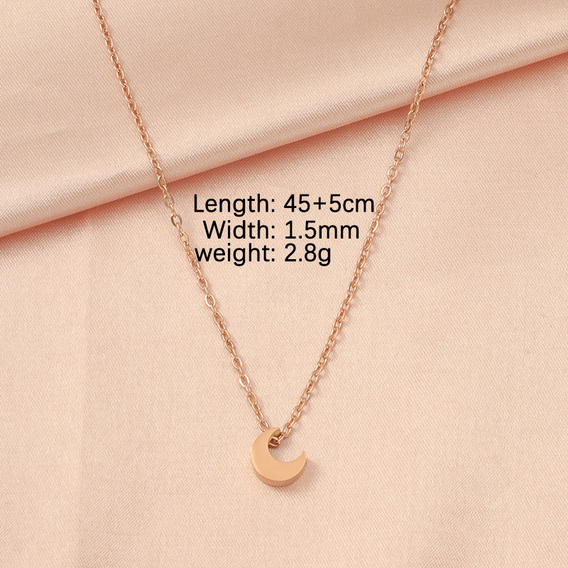 Stainless Steel 18K Gold Plated Lady Simple Style Star Moon Heart Shape None Pendant Necklace display picture 26
