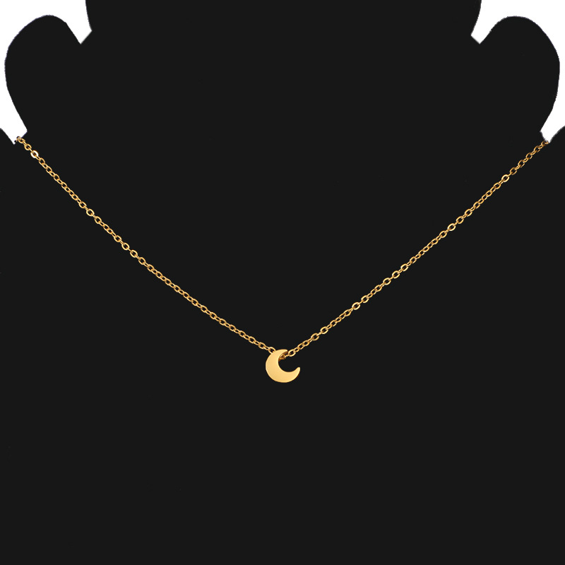 Stainless Steel 18K Gold Plated Lady Simple Style Star Moon Heart Shape None Pendant Necklace display picture 28