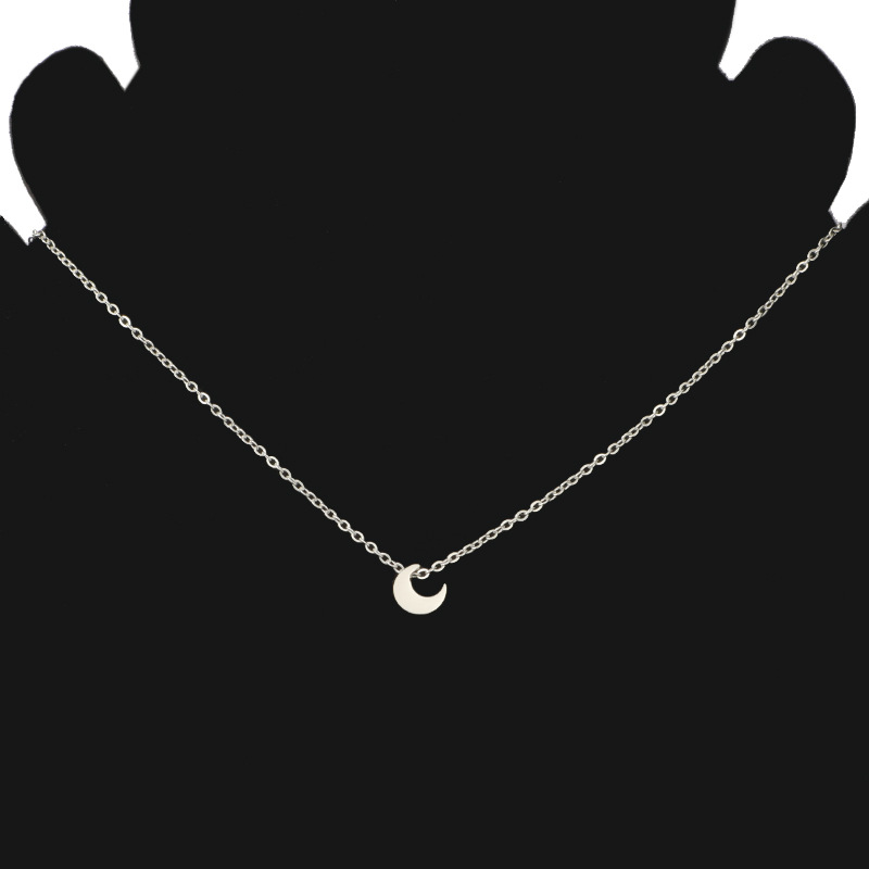 Stainless Steel 18K Gold Plated Lady Simple Style Star Moon Heart Shape None Pendant Necklace display picture 30