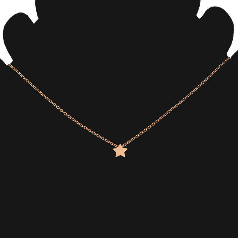 Stainless Steel 18K Gold Plated Lady Simple Style Star Moon Heart Shape None Pendant Necklace display picture 33