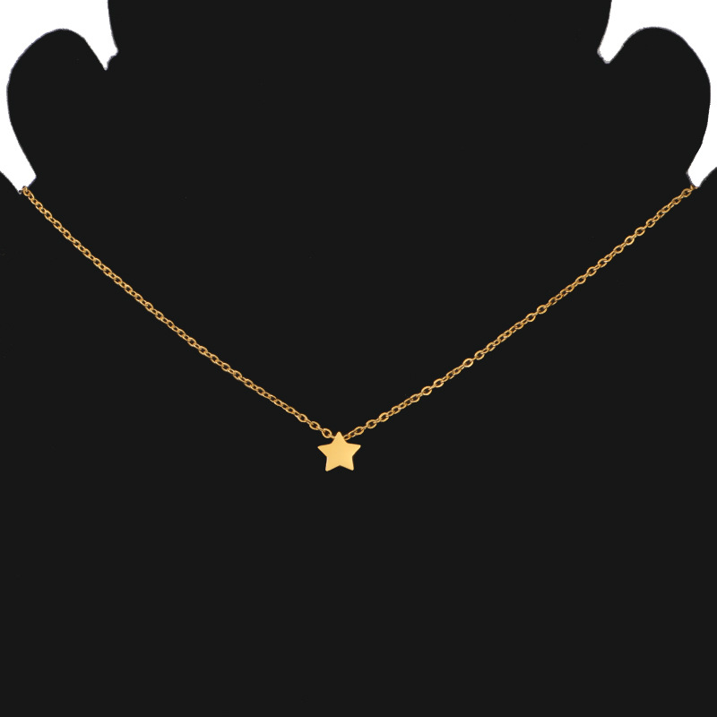 Acero Inoxidable Chapados en oro de 18k Señora Estilo Simple Estrella Luna Forma De Corazón Ninguno Collar Colgante display picture 35