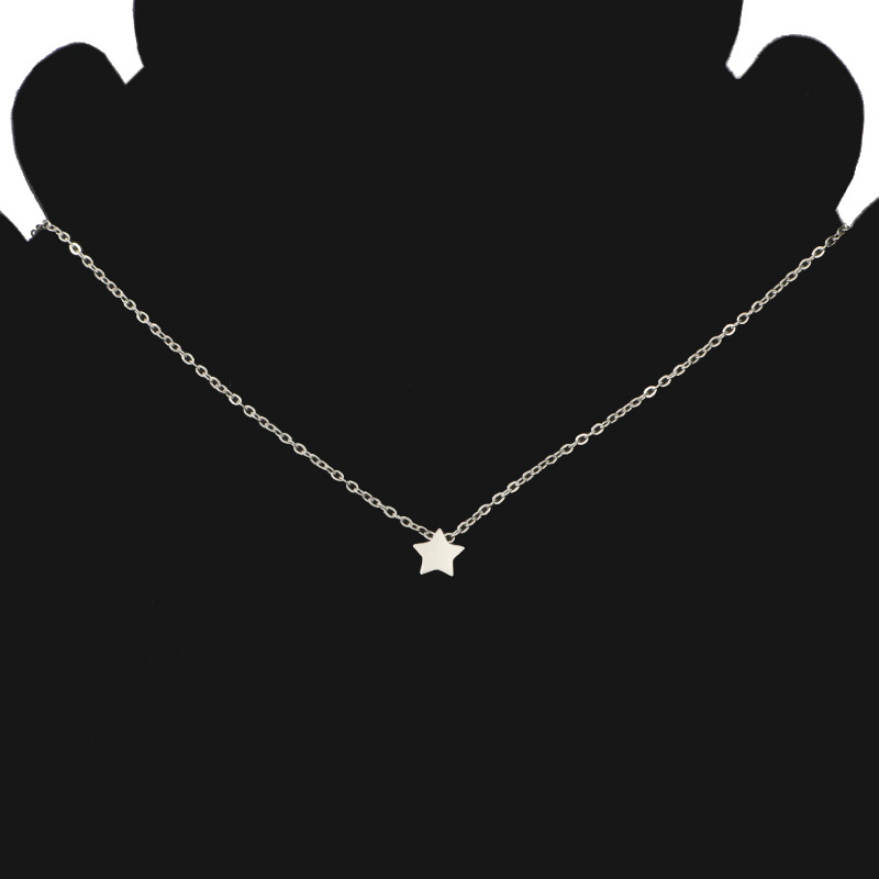 Stainless Steel 18K Gold Plated Lady Simple Style Star Moon Heart Shape None Pendant Necklace display picture 36