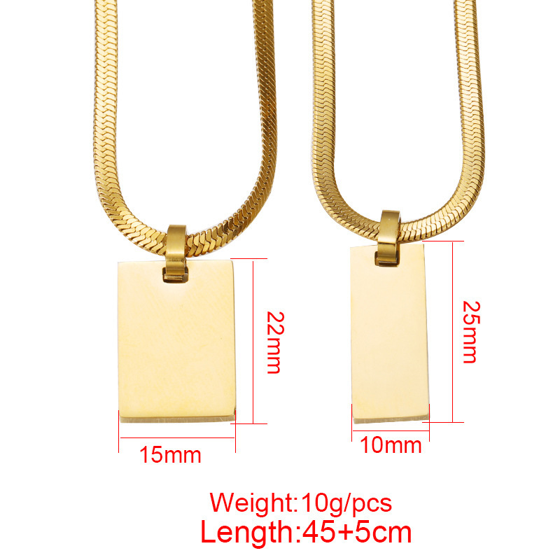 Stainless Steel 18K Gold Plated Streetwear Plating Geometric None Pendant Necklace display picture 1