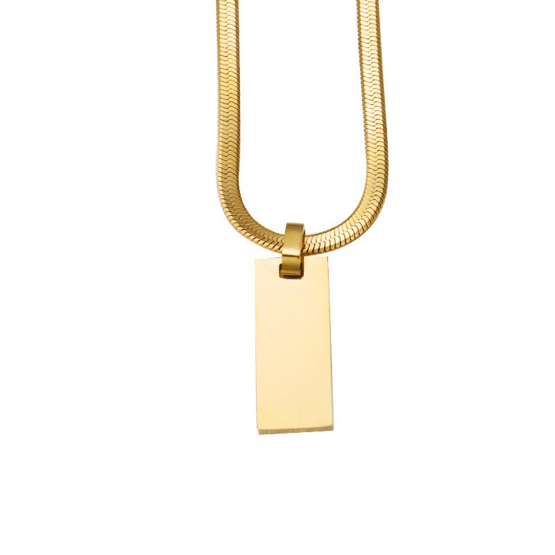 Rostfreier Stahl 18 Karat Vergoldet Strassenmode Überzug Geometrisch Keiner Halskette Mit Anhänger display picture 6