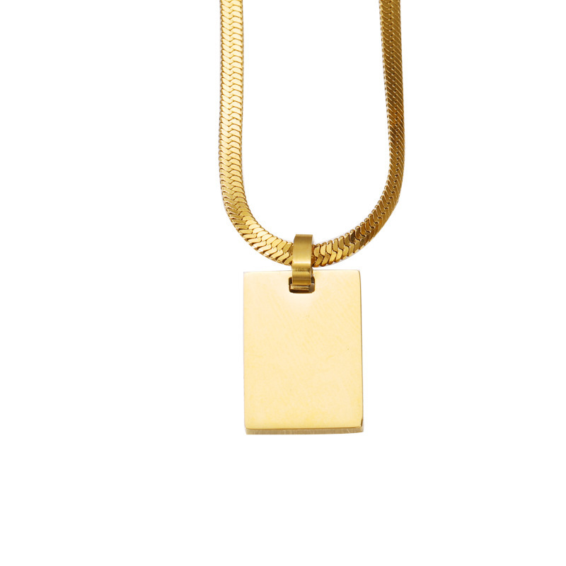 Rostfreier Stahl 18 Karat Vergoldet Strassenmode Überzug Geometrisch Keiner Halskette Mit Anhänger display picture 7