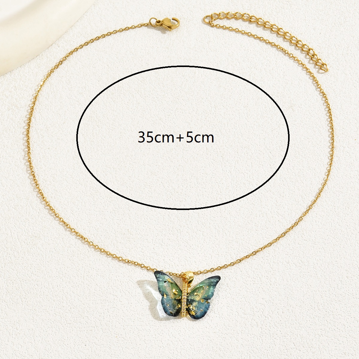 Süss Einfacher Stil Schmetterling Kupfer 18 Karat Vergoldet Zirkon Halskette In Masse display picture 6