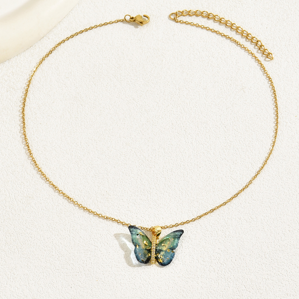 Sweet Simple Style Butterfly Copper 18k Gold Plated Zircon Necklace In Bulk display picture 7