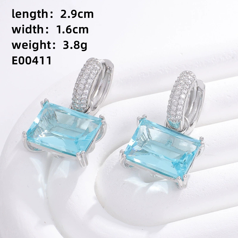 1 Pair Casual Sweet Korean Style Geometric Inlay Copper Zircon Gold Plated Drop Earrings display picture 6