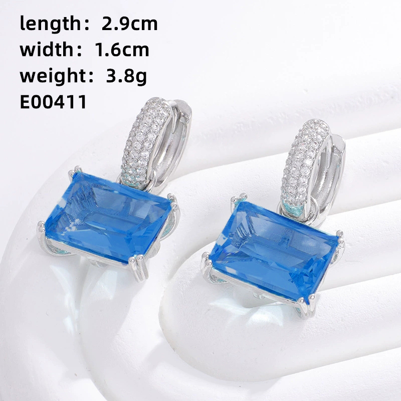 1 Pair Casual Sweet Korean Style Geometric Inlay Copper Zircon Gold Plated Drop Earrings display picture 10
