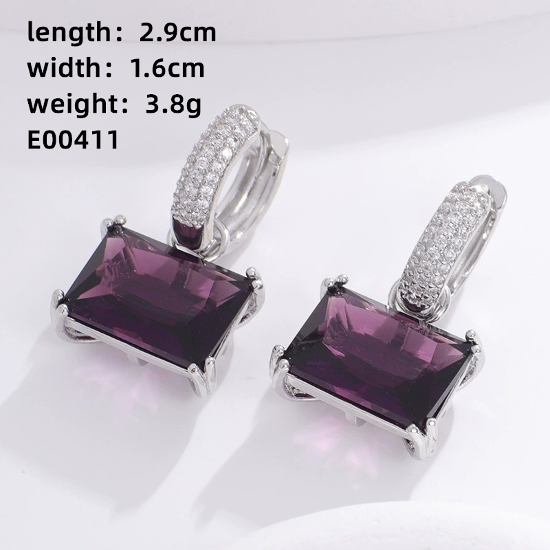 1 Pair Casual Sweet Korean Style Geometric Inlay Copper Zircon Gold Plated Drop Earrings display picture 5