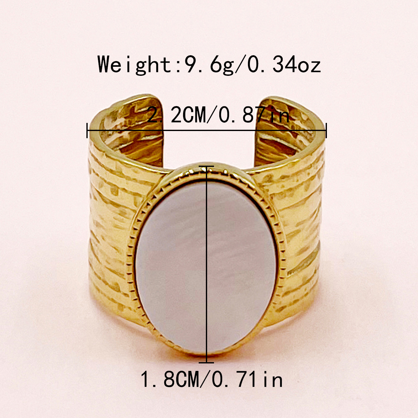 304 Stainless Steel 14K Gold Plated Glam Vintage Style Plating Geometric Shell Open Rings display picture 2