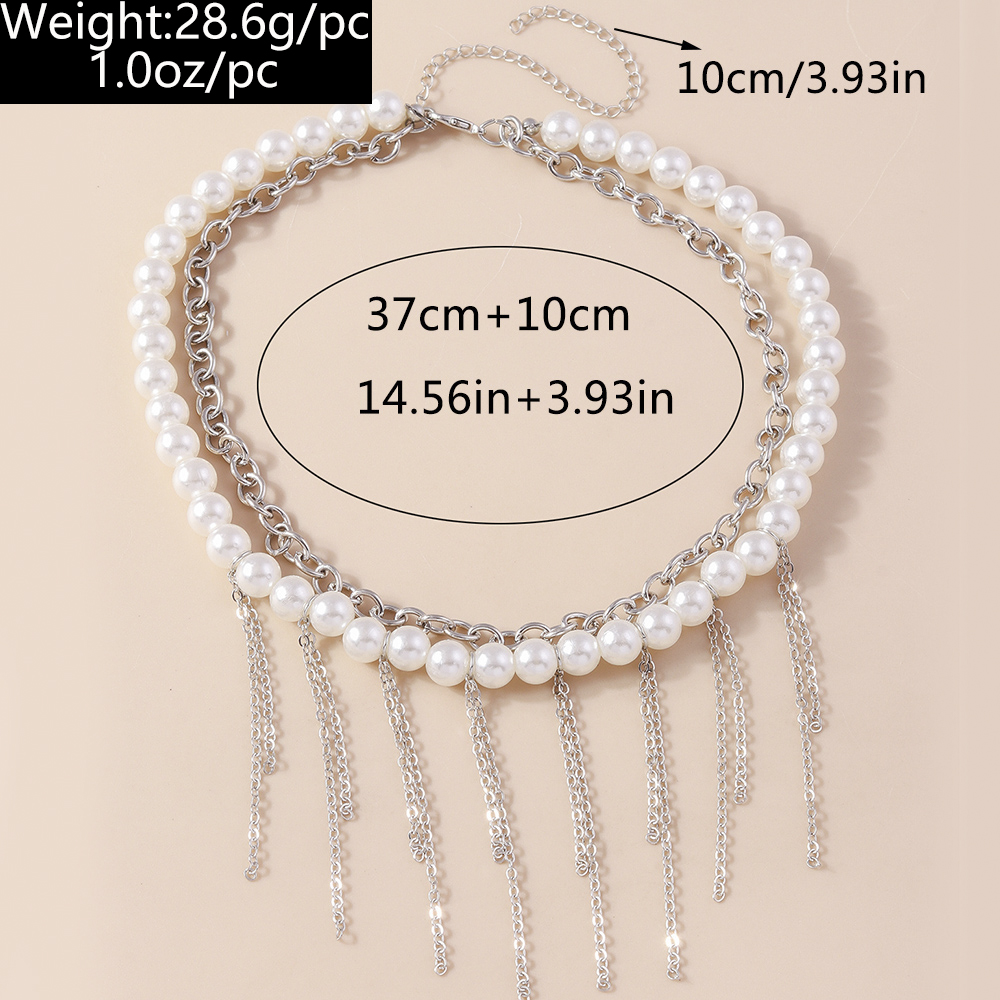 Vacation Star Spider Artificial Pearl Zinc Alloy Inlay Rhinestones Women's Double Layer Necklaces display picture 5
