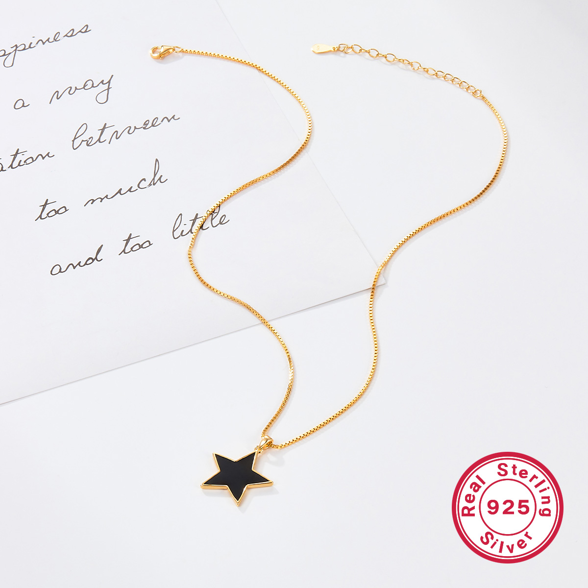 Casual Elegant Star Sterling Silver Plating 18k Gold Plated Pendant Necklace display picture 6