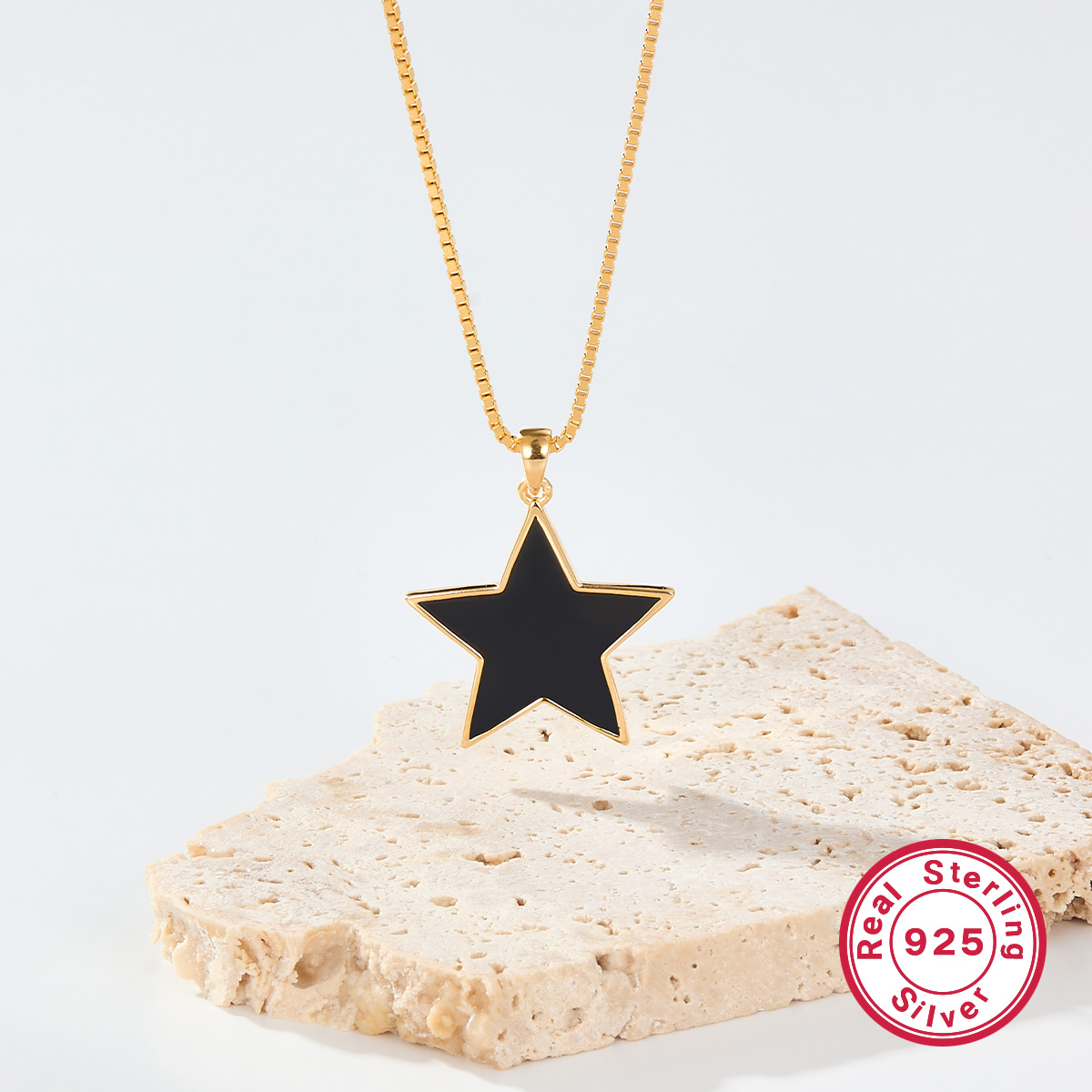 Casual Elegant Star Sterling Silver Plating 18k Gold Plated Pendant Necklace display picture 4