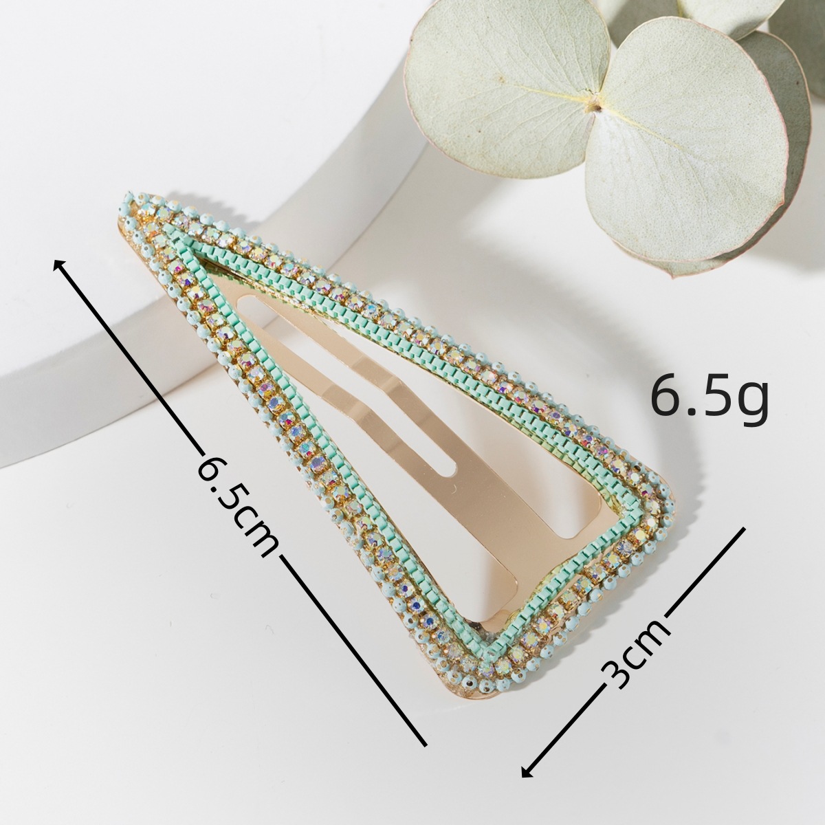 Basic Classic Style Triangle Alloy Plating Inlay Rhinestones Hair Clip display picture 1