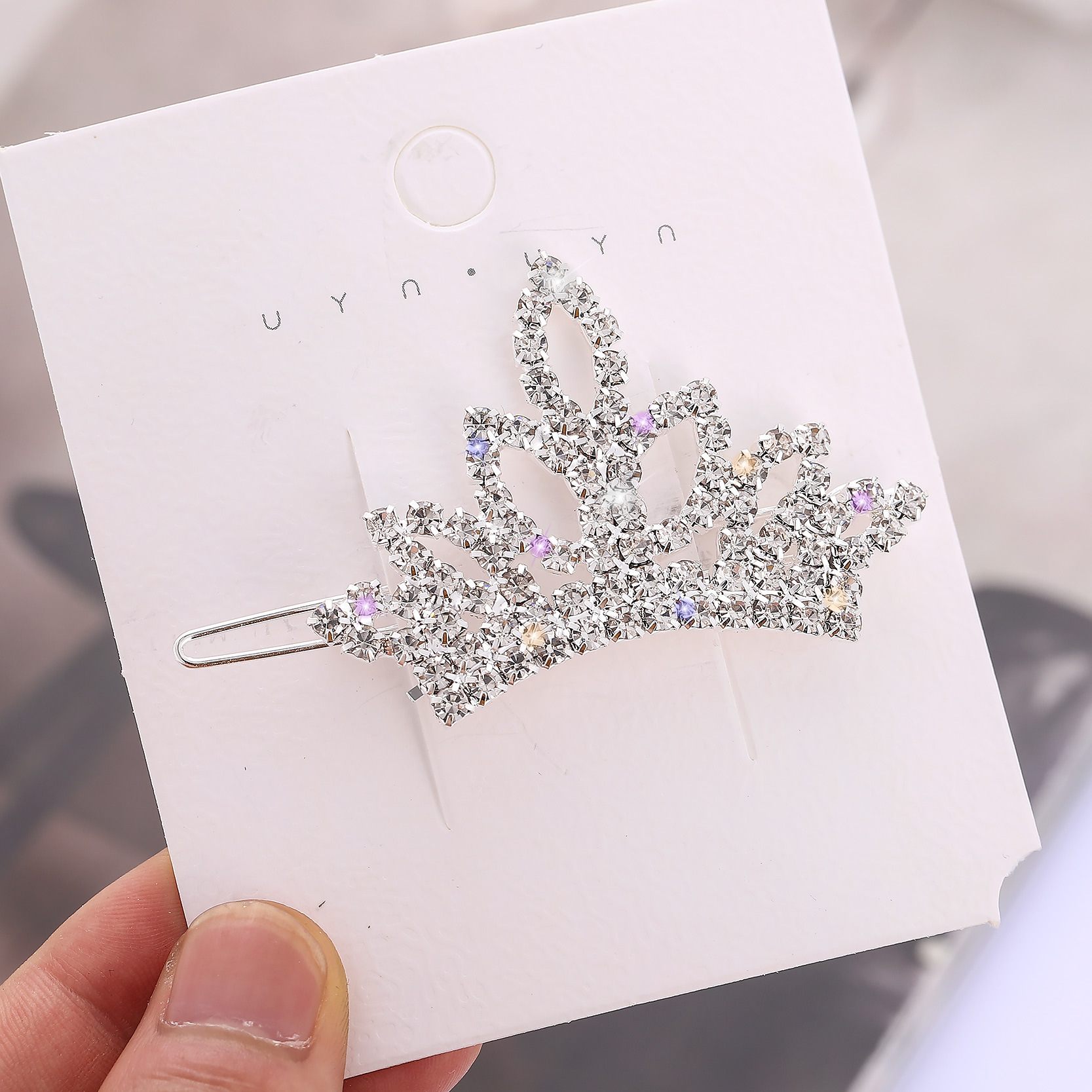 Women's Simple Style Crown Alloy Plating Inlay Rhinestones Hair Clip display picture 3
