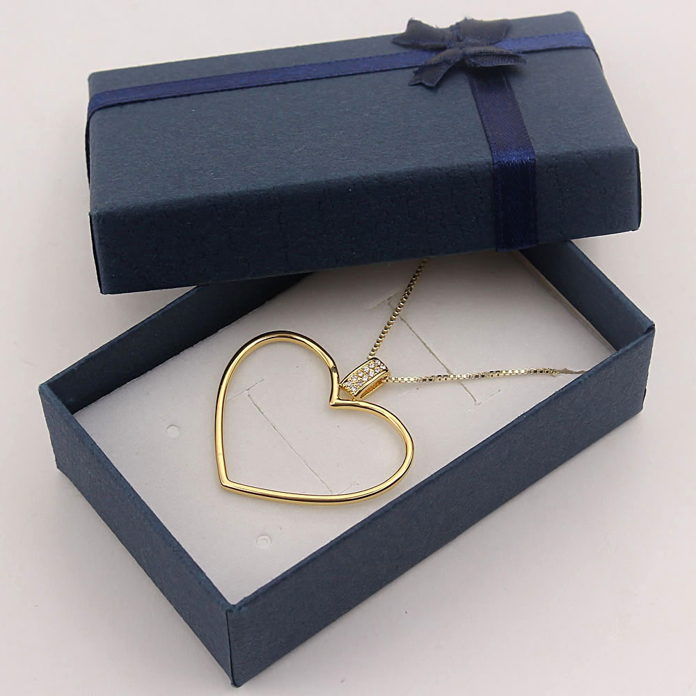 Simple Style Heart Shape Copper White Gold Plated Gold Plated Zircon Pendant Necklace In Bulk display picture 6