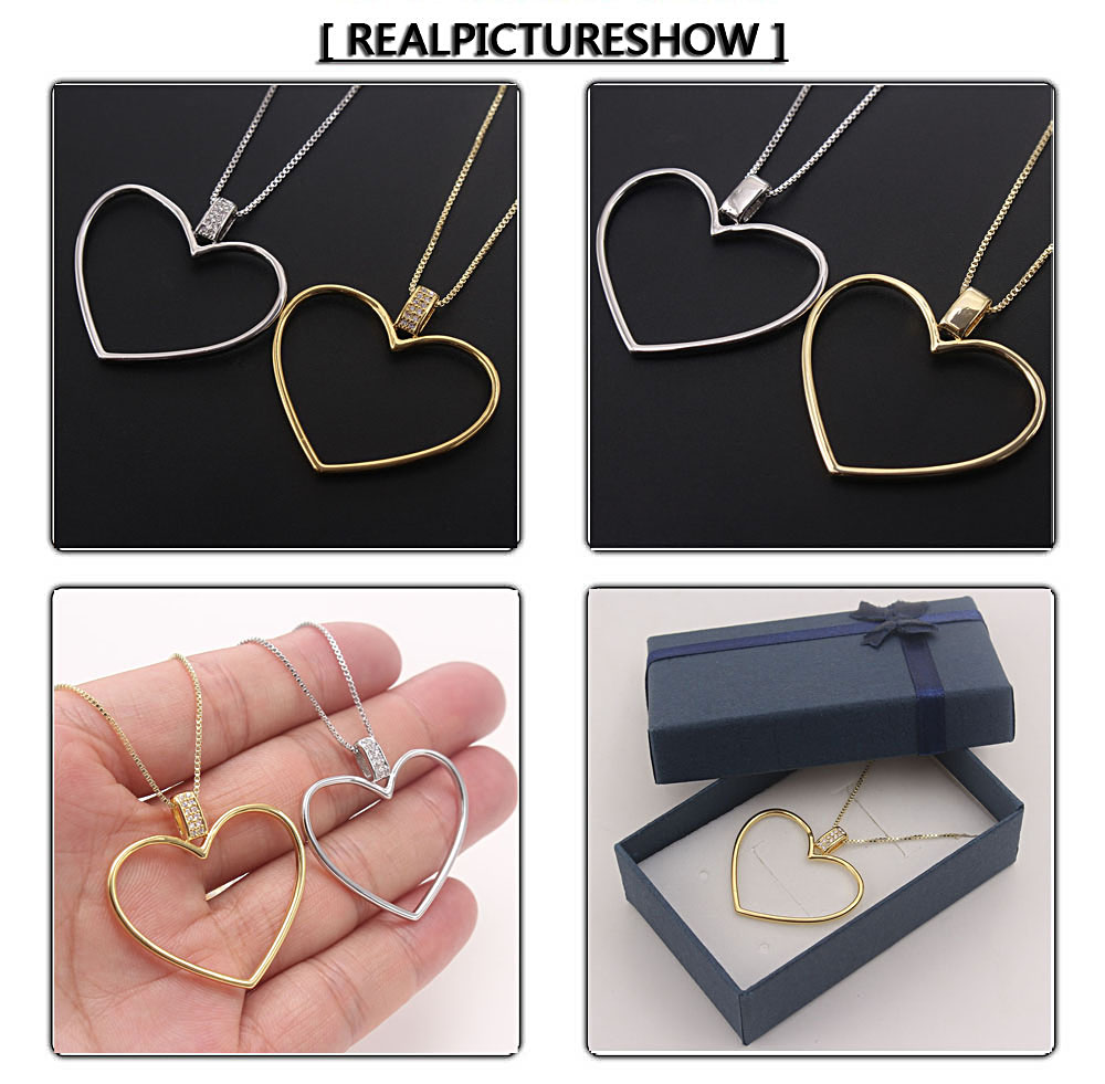Simple Style Heart Shape Copper White Gold Plated Gold Plated Zircon Pendant Necklace In Bulk display picture 7