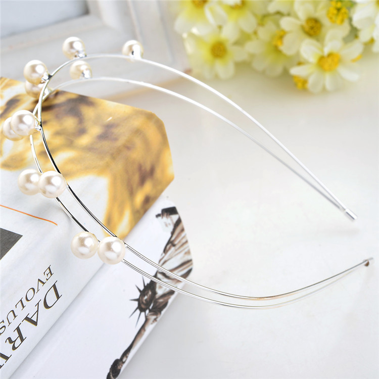 Einfacher Stil Einfarbig Legierung Inlay Künstliche Perlen Haarband display picture 7