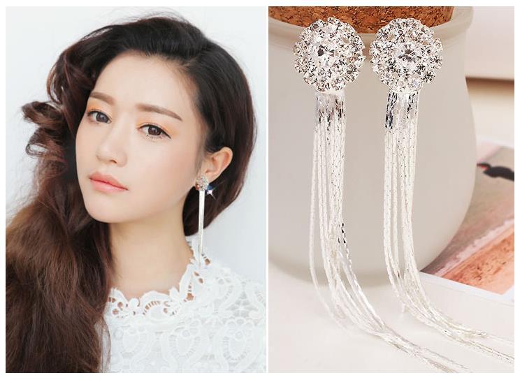 1 Paire Style Simple Fleur Placage Incruster Alliage Strass Boucles D'oreilles display picture 1