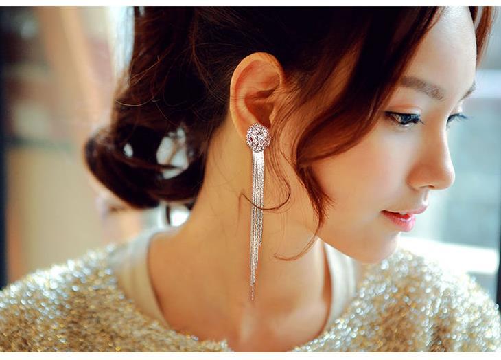 1 Paire Style Simple Fleur Placage Incruster Alliage Strass Boucles D'oreilles display picture 4