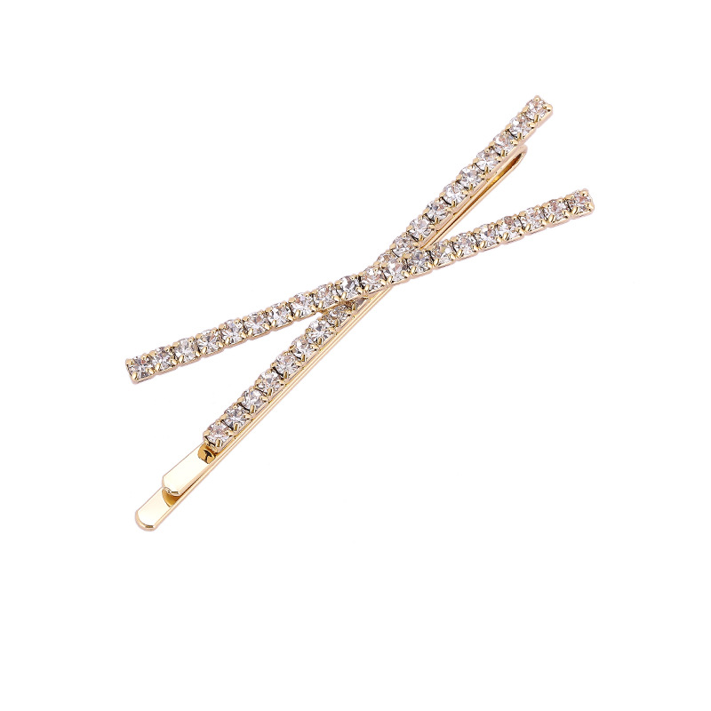 Sweet Solid Color Alloy Plating Inlay Rhinestones Hair Clip display picture 2