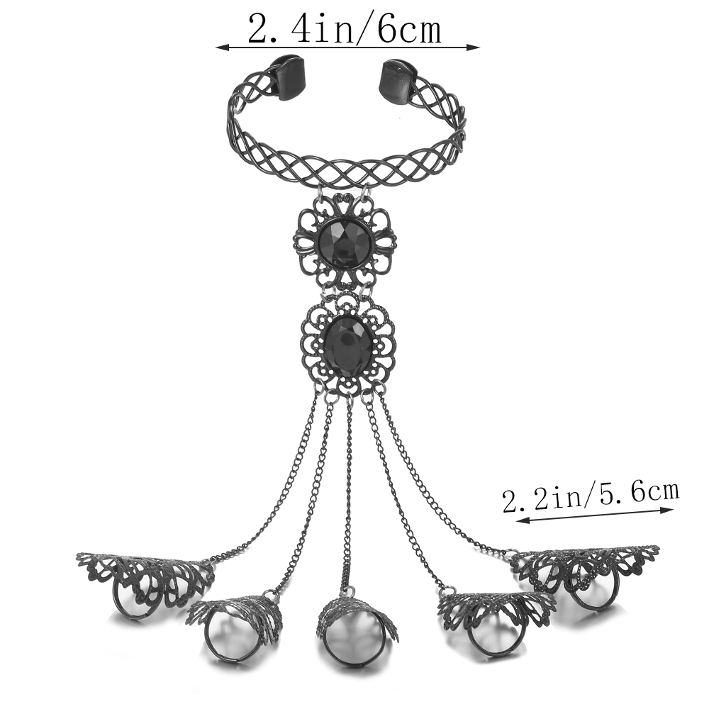 Gothic Exaggerated Flower Arylic Iron Halloween Women's Wristband Bangle display picture 2