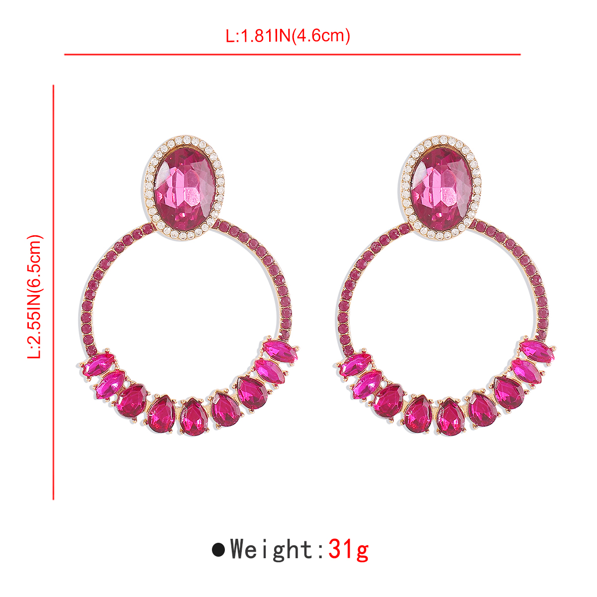 1 Pair Elegant Vintage Style Oval Water Droplets Inlay Alloy Rhinestones Drop Earrings display picture 16