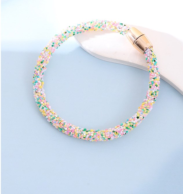 Sweet Colorful Sequin Pu Leather Women's Bangle display picture 1