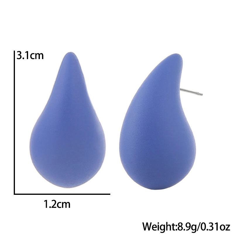 1 Pair Sweet Simple Style Water Droplets Solid Color Arylic Ear Studs display picture 1