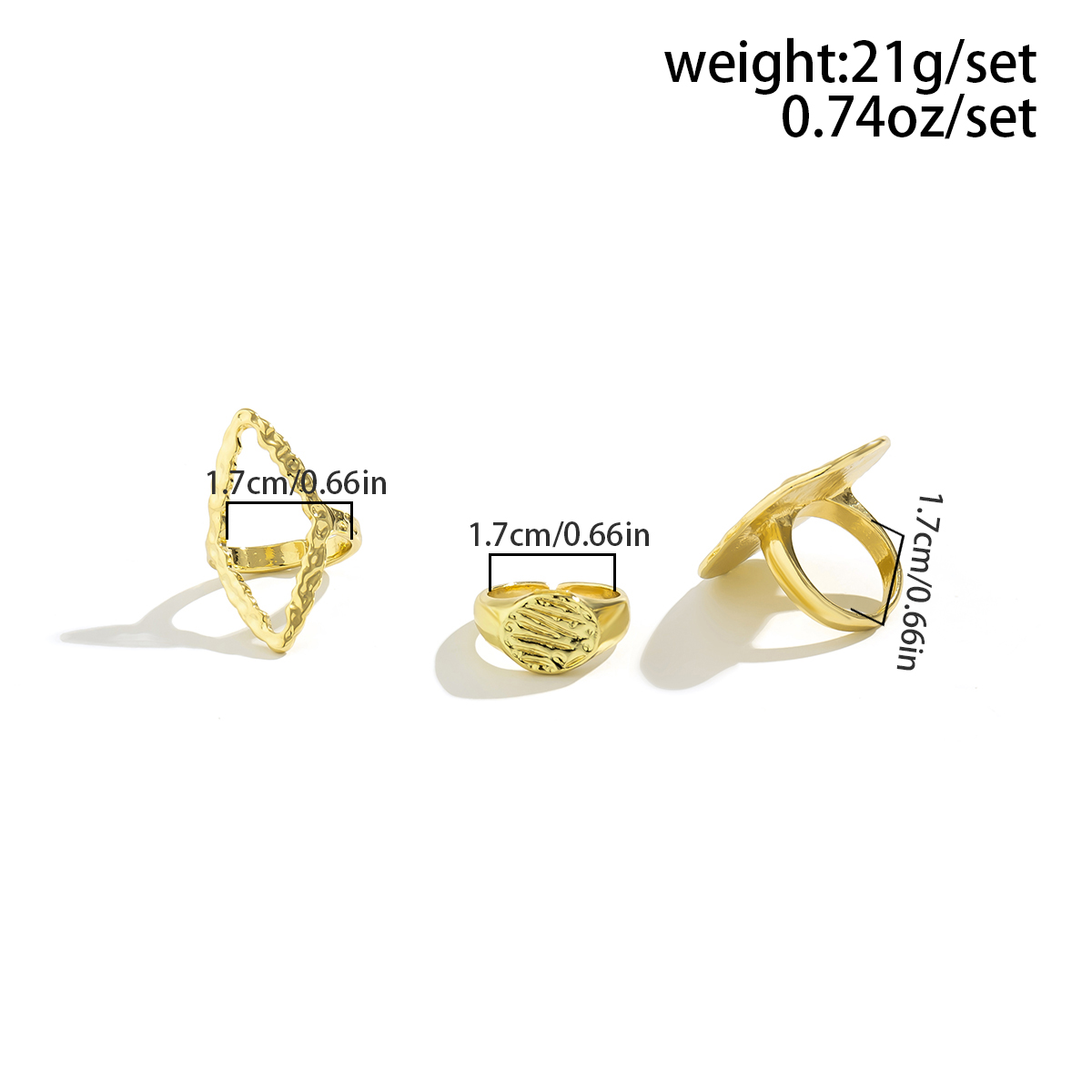 Exaggerated Punk Simple Style Oval Rhombus Alloy Wholesale Open Rings display picture 1