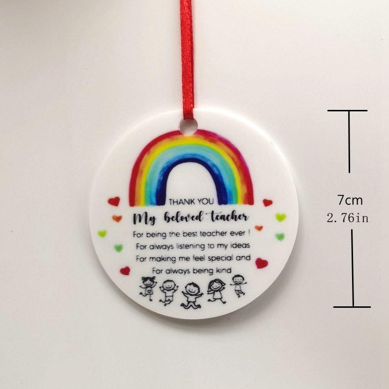 Cute Round Letter Rainbow Arylic Pendant display picture 1