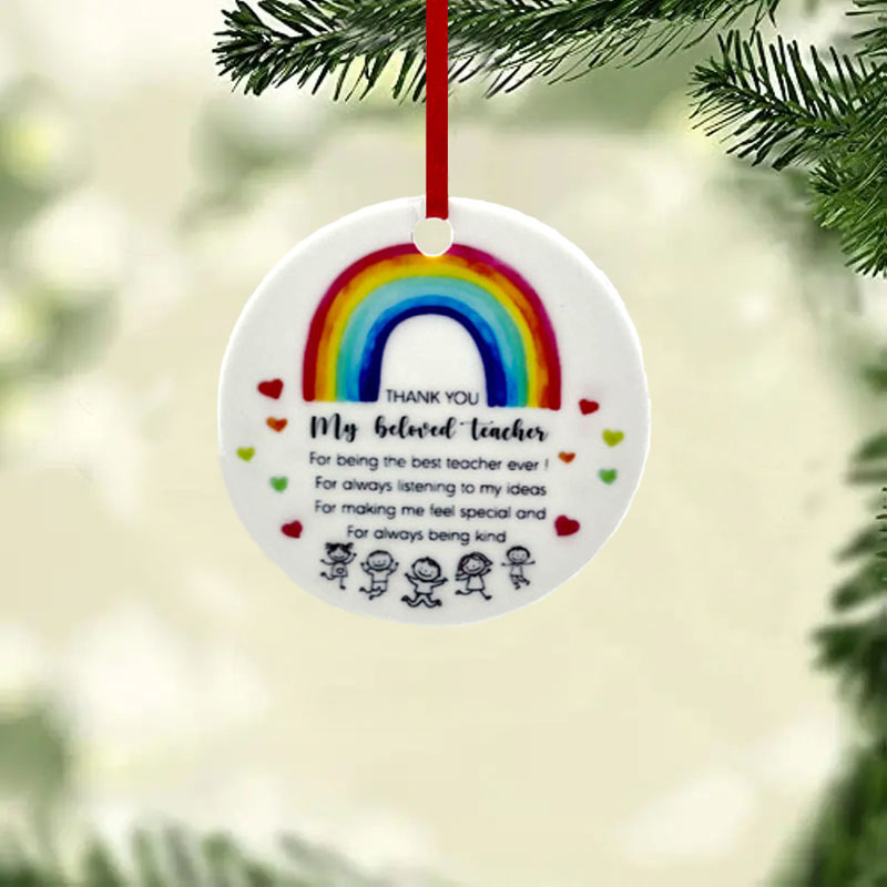Cute Round Letter Rainbow Arylic Pendant display picture 4
