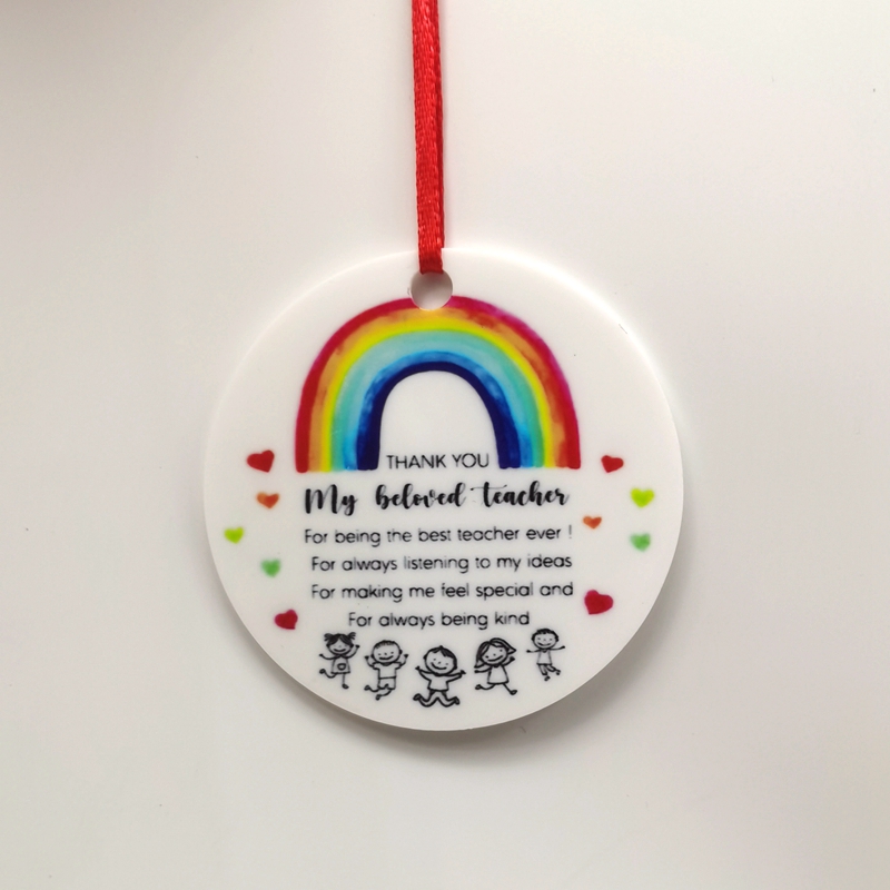 Cute Round Letter Rainbow Arylic Pendant display picture 2