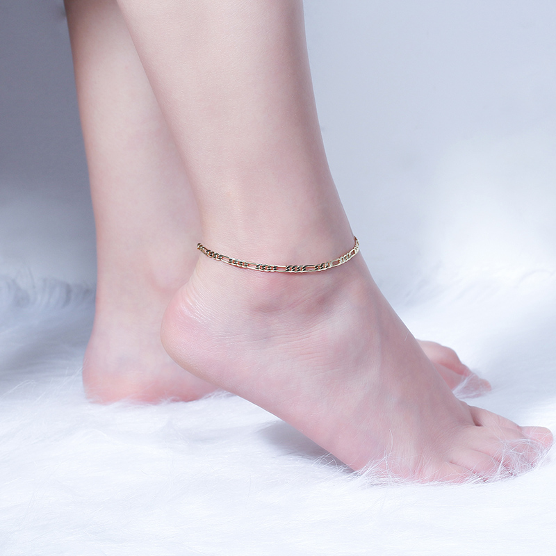 Vacation Simple Style Solid Color Sterling Silver Plating 14k Gold Plated White Gold Plated Rhodium Plated Women's Anklet display picture 9