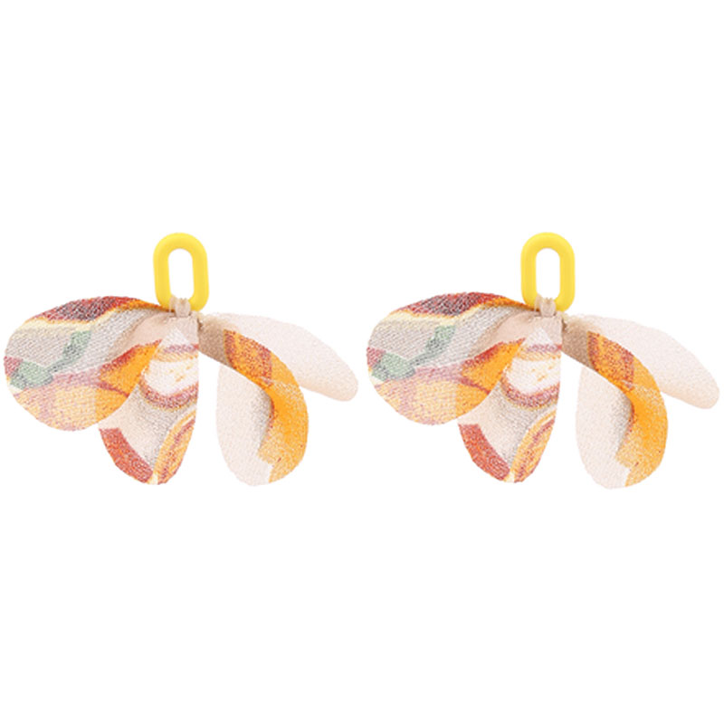 1 Pair Simple Style Artistic Petal Arylic Cloth Drop Earrings display picture 2