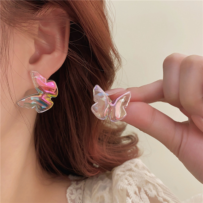 1 Paire Élégant Style Simple Animal Papillon Alliage Résine Boucles D'oreilles display picture 3