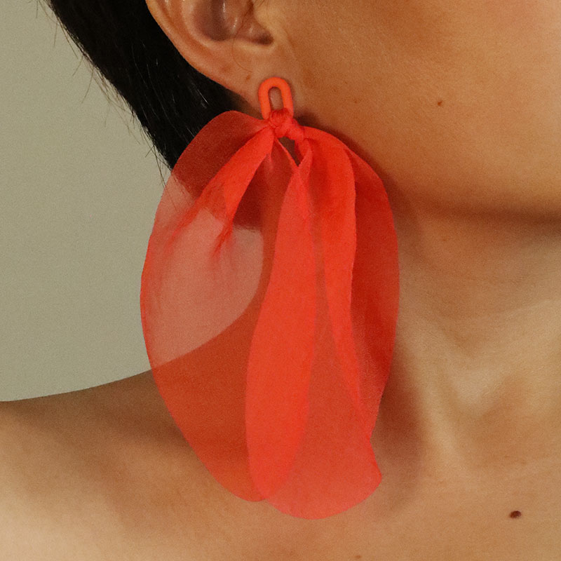 1 Pair Sweet Artistic Solid Color Cloth Drop Earrings display picture 9