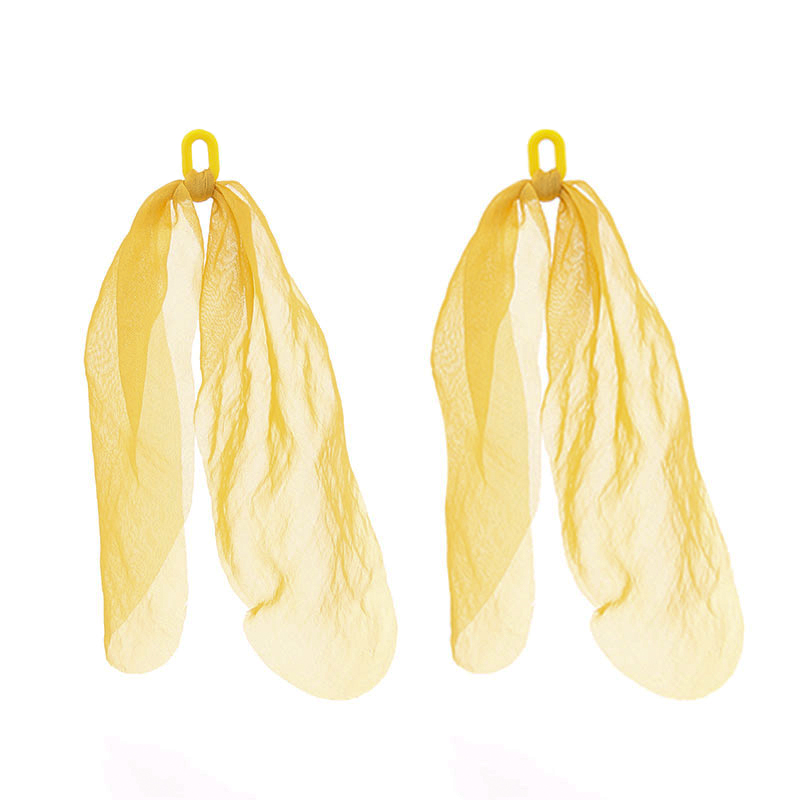 1 Pair Sweet Artistic Solid Color Cloth Drop Earrings display picture 2